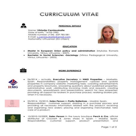 ieva last cv | PDF