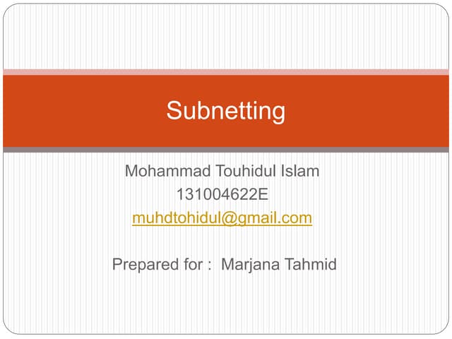 Subnetting Presentation