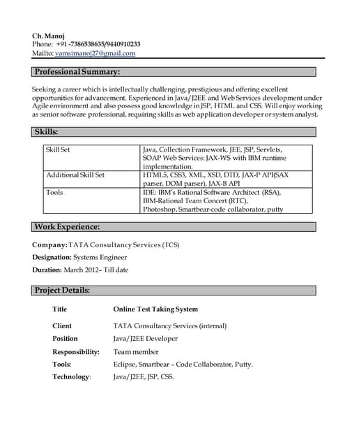 Manoj(Java Developer)_Resume