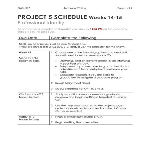 F2 f project5_schedule_engl317_spring2019