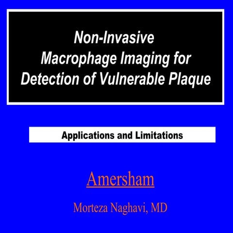 Spio mri studies by dr naghavi-presented to ge-amersham