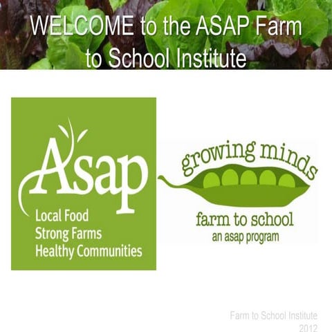 Farm to School Institute Welcome