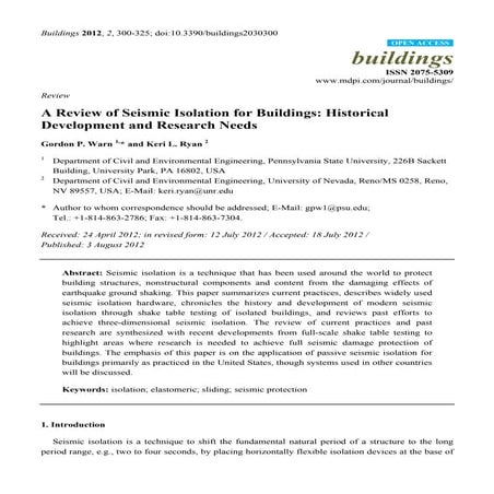 Earthquake Resistant Building - Base Isolation Technique | PDF
