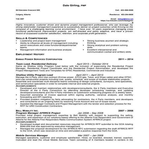 Dale Girling Resume 2014