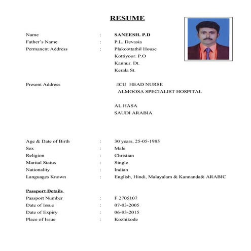 RESUME saneesh