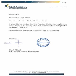 Fransisco G - Reference Letter