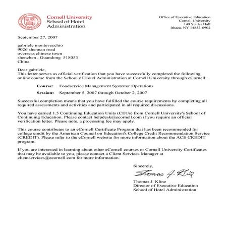 Cornell Letter | PDF