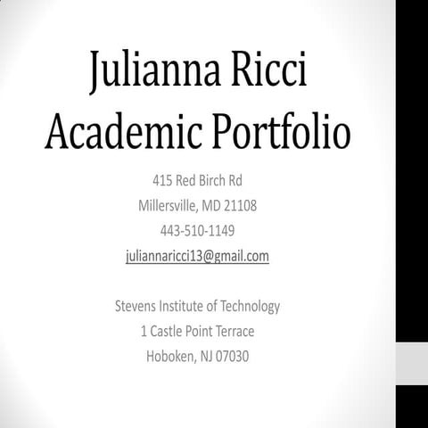 Julianna Ricci Portfolio 2016