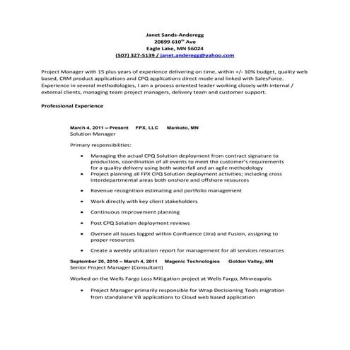 Resume Janet Sands-Anderegg 2015