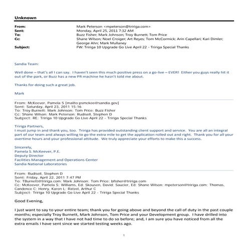 Sandia Recognition for Application Upgrade