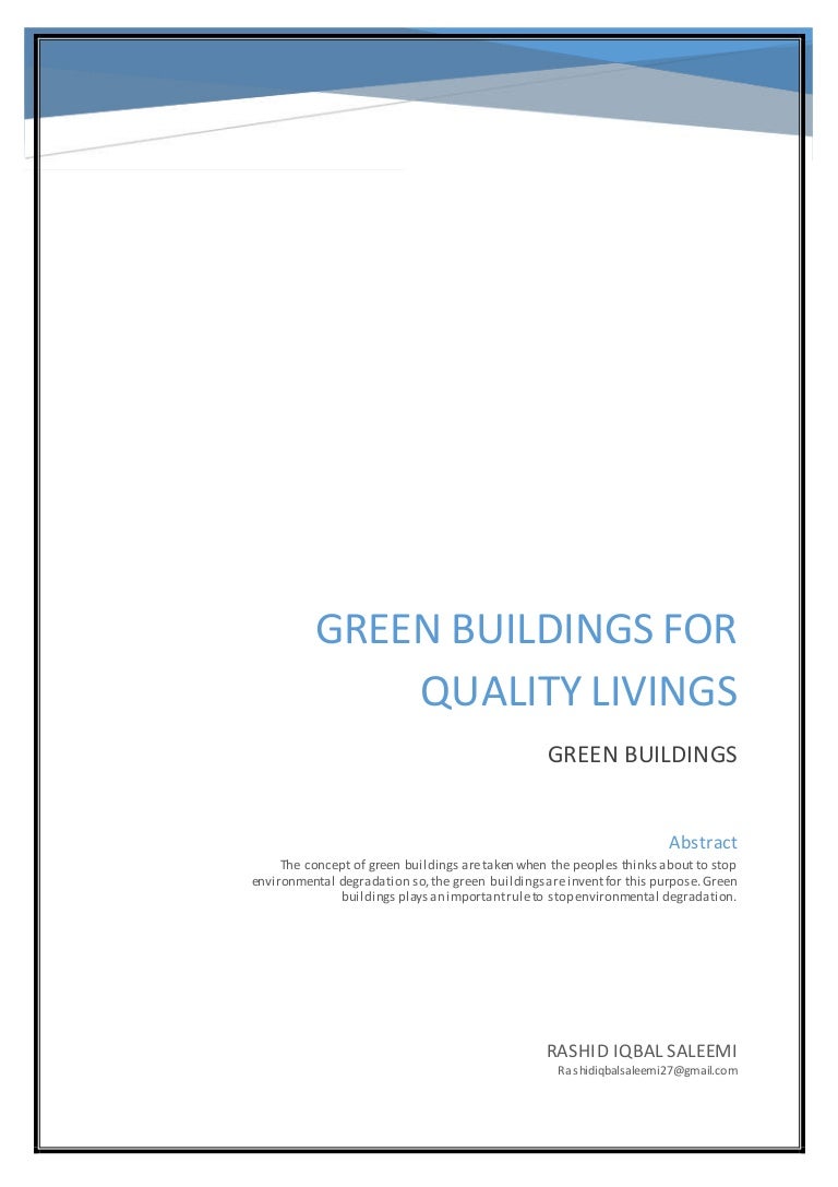 Dissertation on sustainable architecture