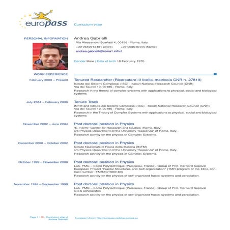 Einstein albert's european curriculum by euro cv | PDF