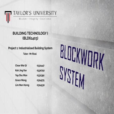 Building Technology I : Project 1 : IBS