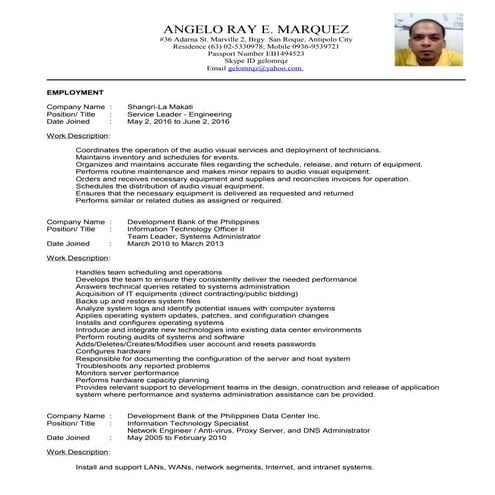 ANGELO MARQUEZ Resume 08142016