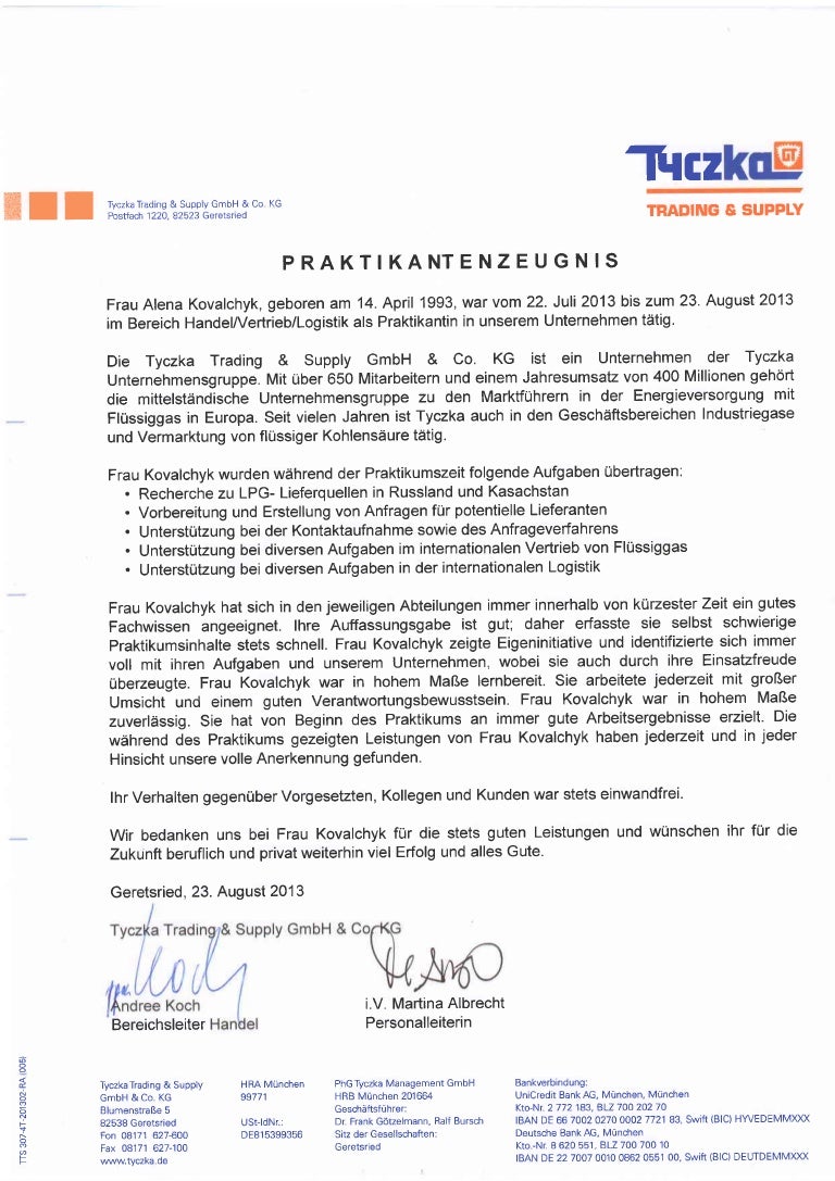 Praktikantenzeugnis Praktikantenzeugnis