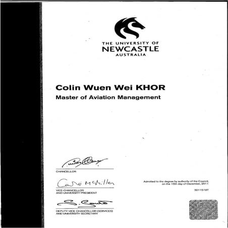 Master of Aviation Management Certificate