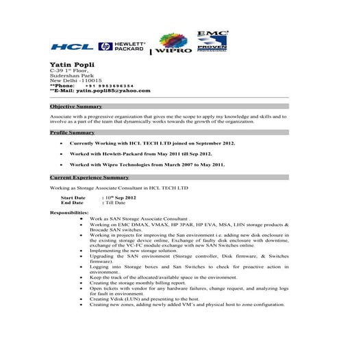 Yatin's Updated Resume