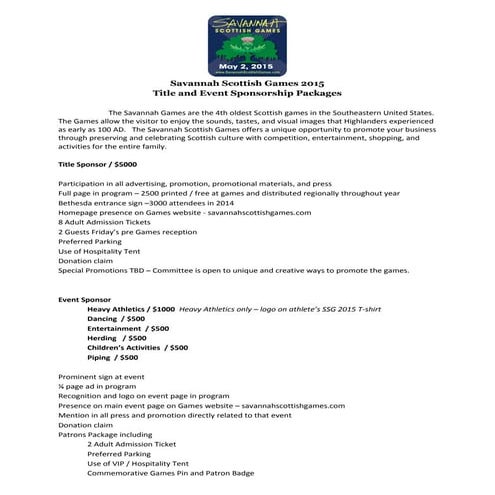 SSG 2015 Title Event Sponsor Form