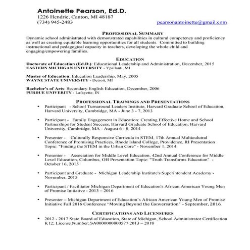Pearson Resume