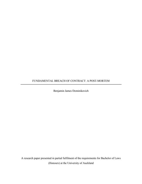 Contract law breach essay