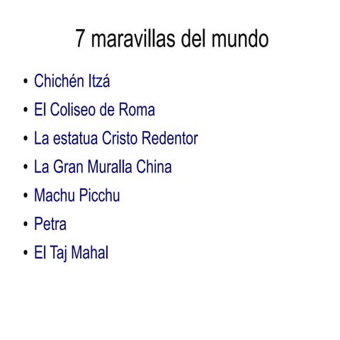 Maravillas del mundo