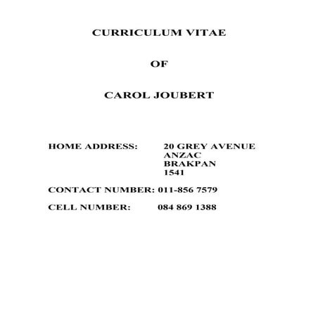 CV CAROL JOUBERT