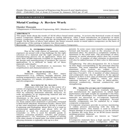 A Review on the Progress and Challenges of Aluminum-Based Metal Matrix ...