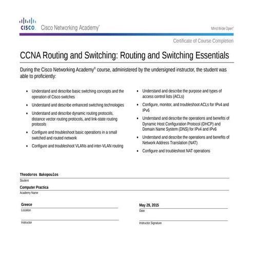 CCNA Routing and Switching - Routing and Switching Essentials | PDF