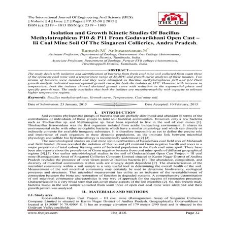 	Isolation and Growth Kinetic Studies Of Bacillus Methylotrophicus P10 & P11 ...