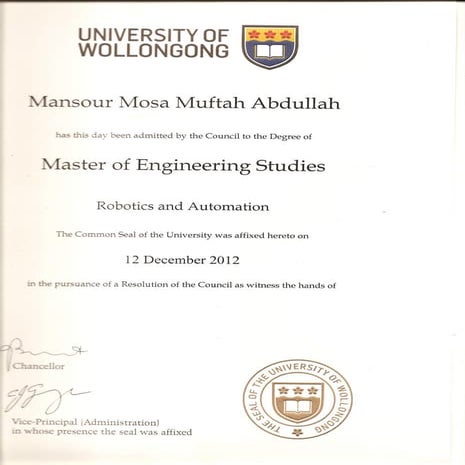 Master degree Certificate of Graduation | PDF