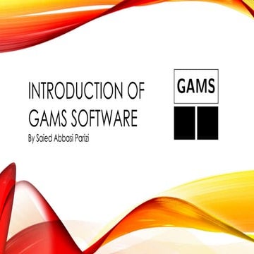 Introduction of GAMS Software