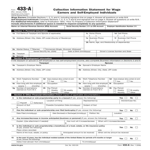 How to Fill Out Form 413 - The Personal Financial Statement | PDF