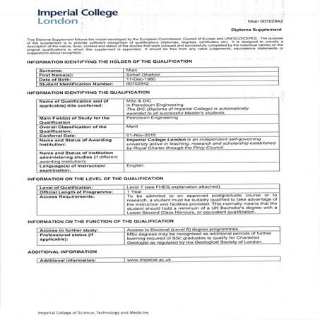 MSc Transcript