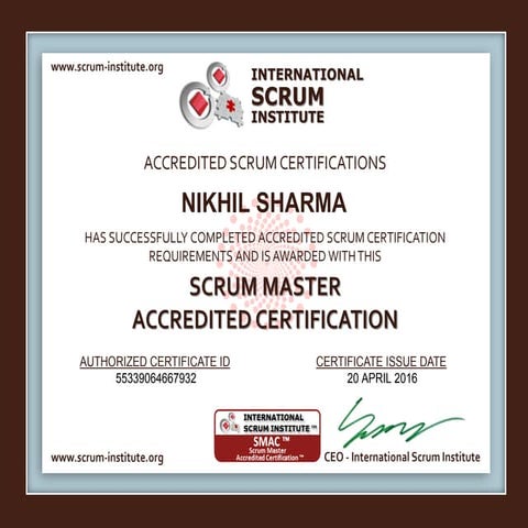Scrum Master Accredited Certification_Nikhil Sharma