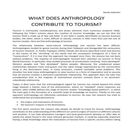 Anthropology of Tourism