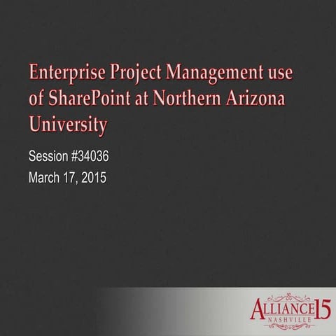 Enterprise PM use of SP at NAU