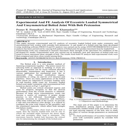 Experimental And FE Analysis Of Eccentric Loaded Symmetrical And Unsymmetrica...