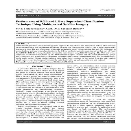 Performance of RGB and L Base Supervised Classification Technique Using Multi...
