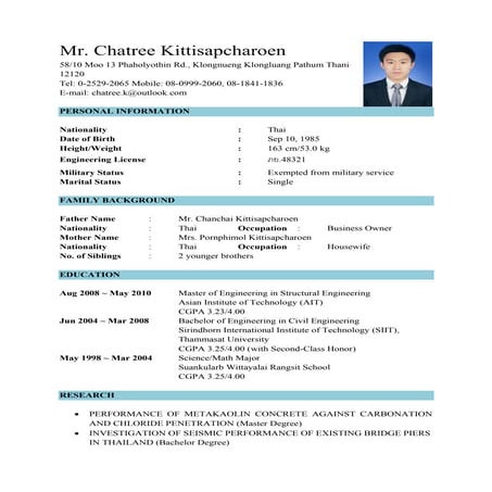 Resume (Chatree K)