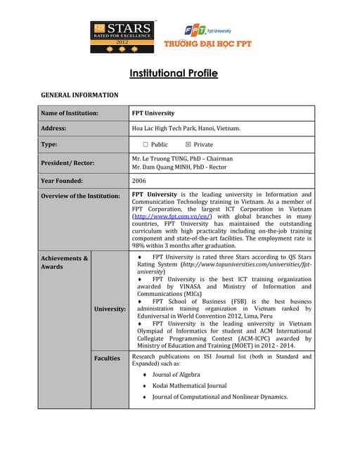 FPTU profile 2015