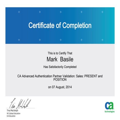 Advanced Auth CA Technologies | PDF