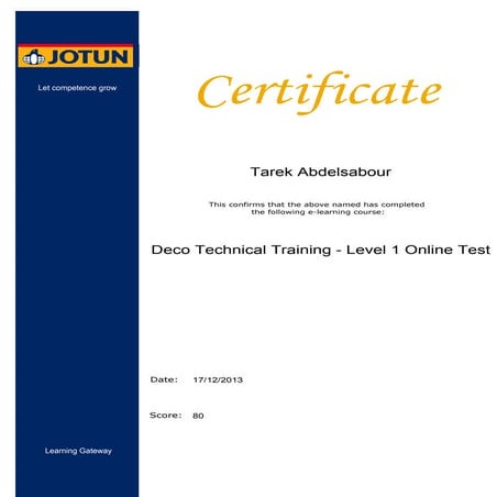 Deco Training certificate | PDF