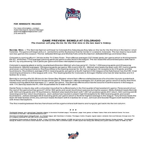 Bemidji at Colorado Preview