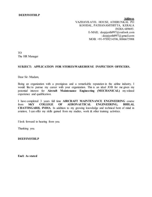 Industrial training letter format
