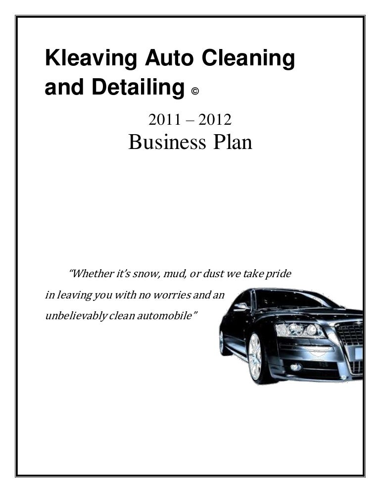 Automotive detailing business plan