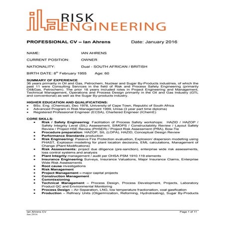 Ian Ahrens CV Jan2016