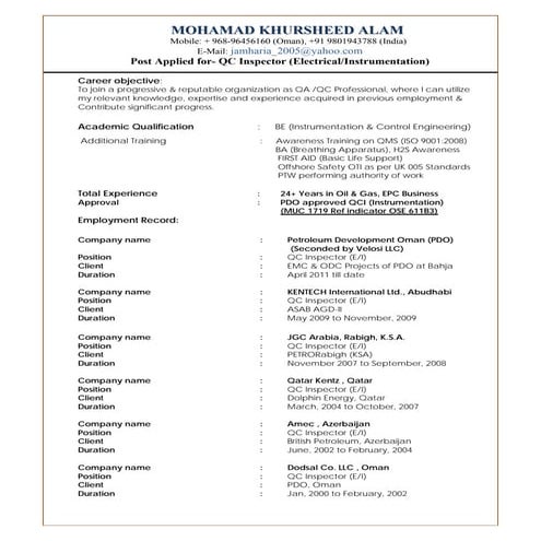 Updated-Mohammed Khursheed -CV -Alam, VELOSI LLC