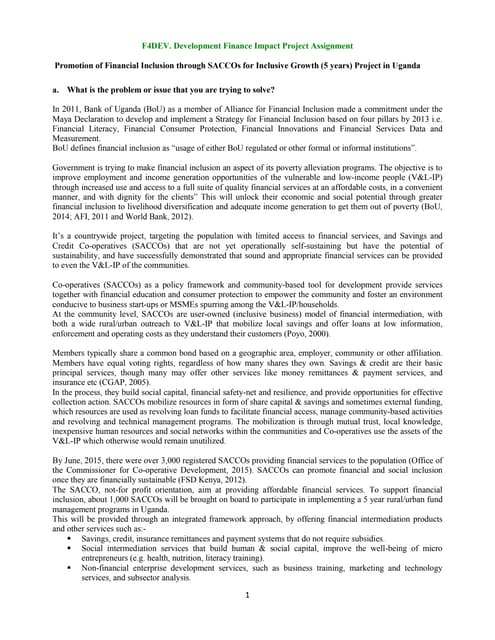 F4 dev. dev.fin impact project assignment