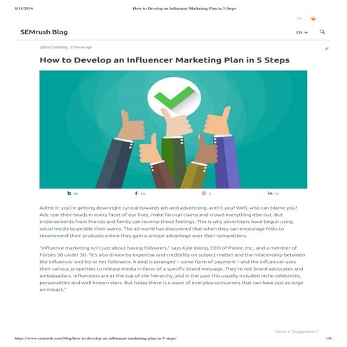 Steps to influencer marketing | PDF