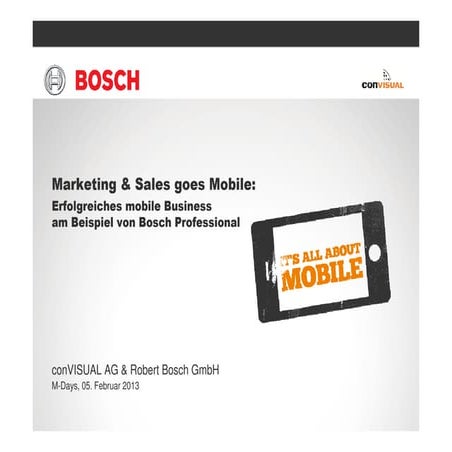 Marketing & Sales goes Mobile: Erfolgreiches mobiles Business am Beispiel von...